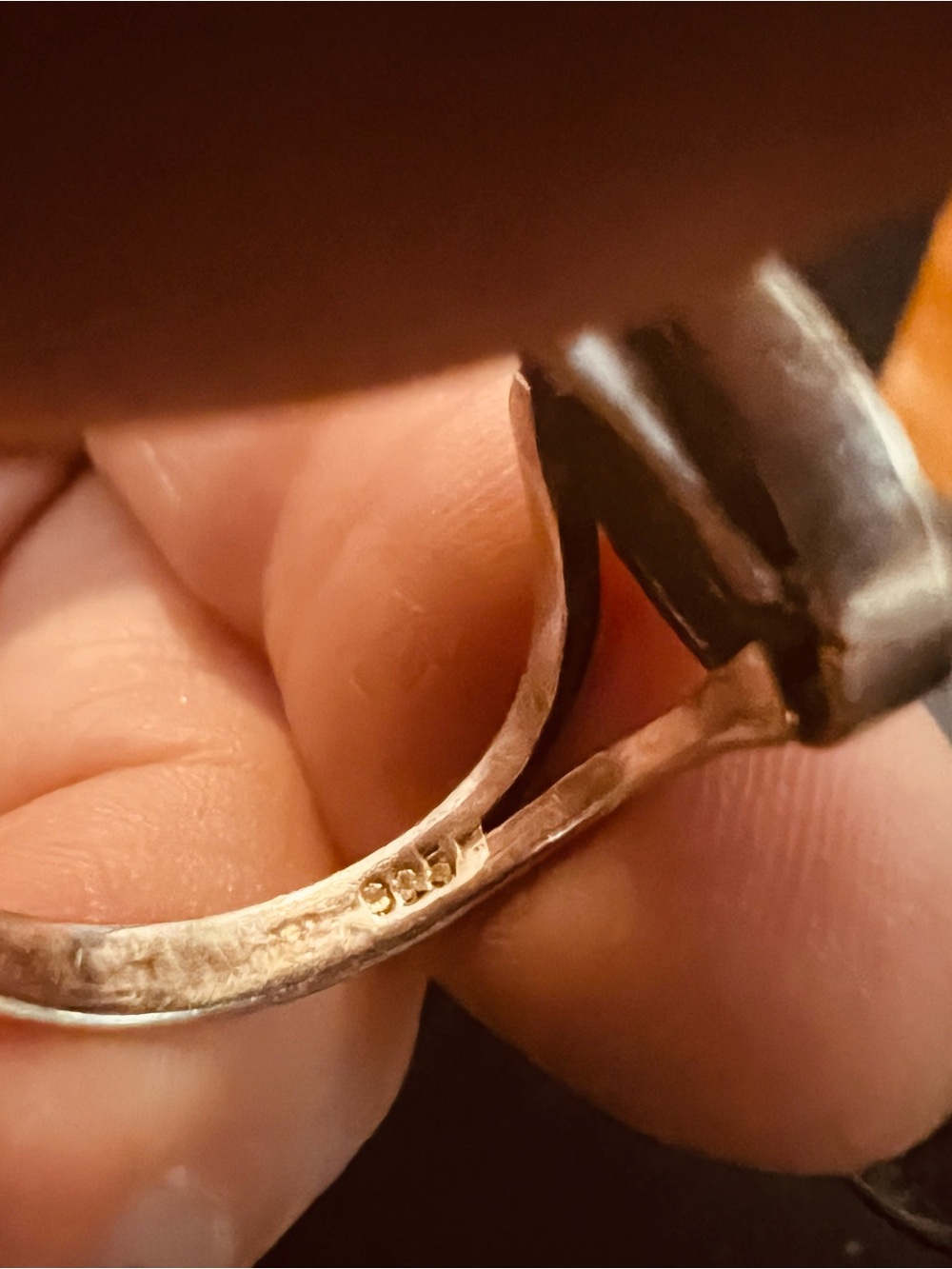Sterling Silver Oval Signet Ring - Silver - Picture 6 of 9